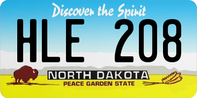 ND license plate HLE208