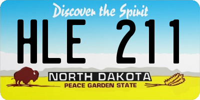 ND license plate HLE211