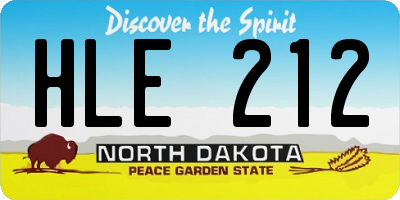 ND license plate HLE212