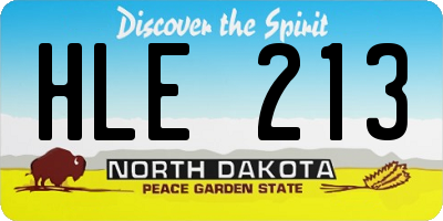 ND license plate HLE213