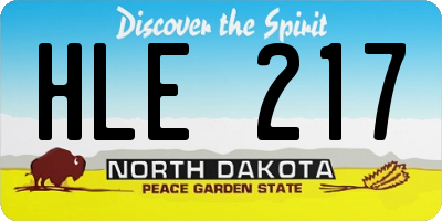 ND license plate HLE217