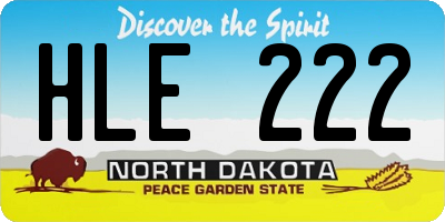 ND license plate HLE222