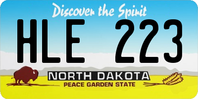 ND license plate HLE223