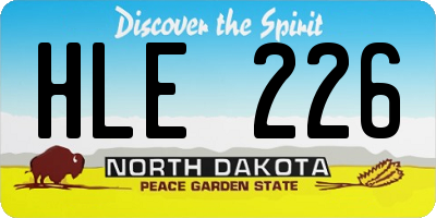 ND license plate HLE226