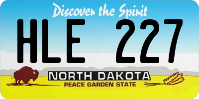 ND license plate HLE227