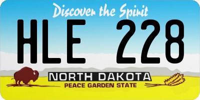 ND license plate HLE228