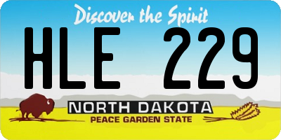 ND license plate HLE229