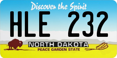 ND license plate HLE232