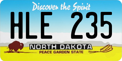 ND license plate HLE235