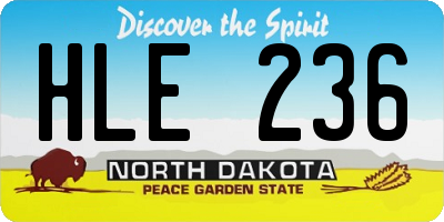 ND license plate HLE236