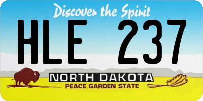 ND license plate HLE237