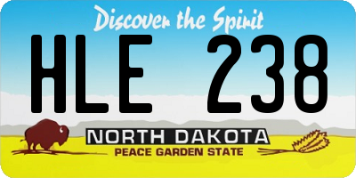 ND license plate HLE238