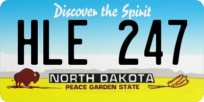 ND license plate HLE247