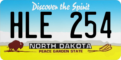 ND license plate HLE254