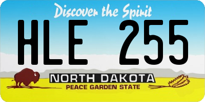 ND license plate HLE255