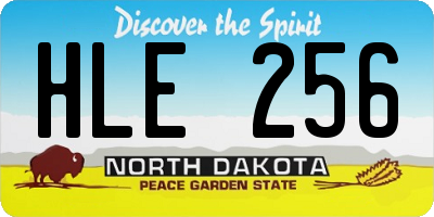 ND license plate HLE256