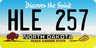 ND license plate HLE257