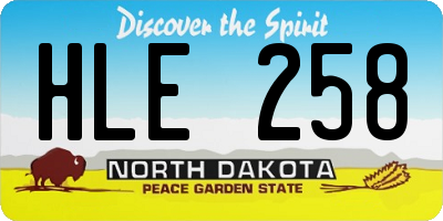 ND license plate HLE258