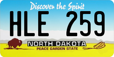 ND license plate HLE259