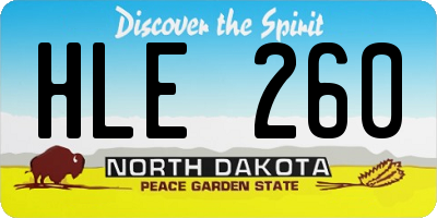 ND license plate HLE260