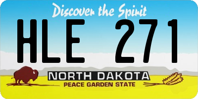 ND license plate HLE271