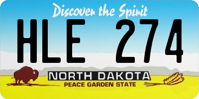 ND license plate HLE274