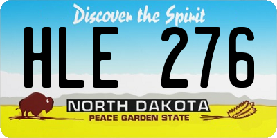 ND license plate HLE276