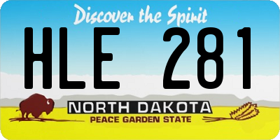 ND license plate HLE281