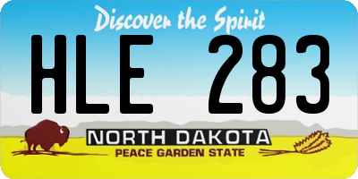 ND license plate HLE283