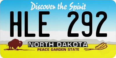 ND license plate HLE292