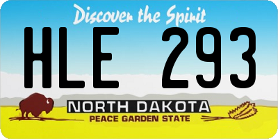 ND license plate HLE293