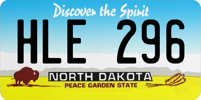 ND license plate HLE296