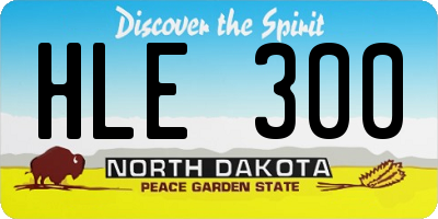 ND license plate HLE300