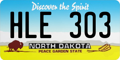 ND license plate HLE303