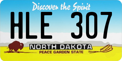 ND license plate HLE307