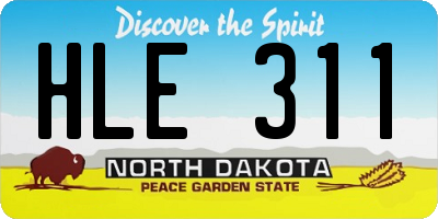 ND license plate HLE311