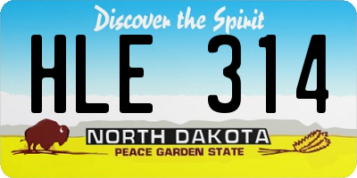 ND license plate HLE314