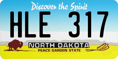 ND license plate HLE317