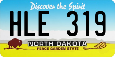 ND license plate HLE319