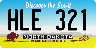 ND license plate HLE321
