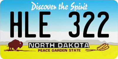 ND license plate HLE322