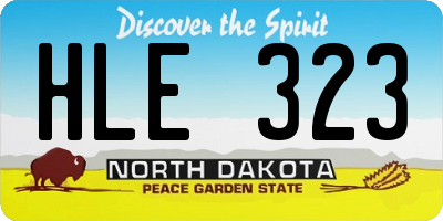 ND license plate HLE323