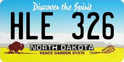 ND license plate HLE326