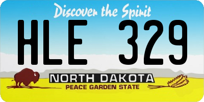 ND license plate HLE329