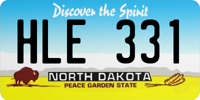 ND license plate HLE331