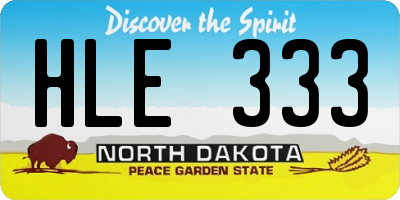 ND license plate HLE333