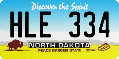 ND license plate HLE334