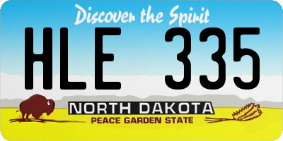 ND license plate HLE335