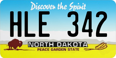 ND license plate HLE342
