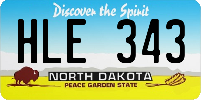 ND license plate HLE343